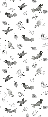 Blackout roller blind for window Drawn birds and leaves
