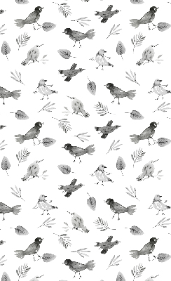Blackout roller blind for window Drawn birds and leaves