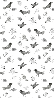 Blackout roller blind for window Drawn birds and leaves