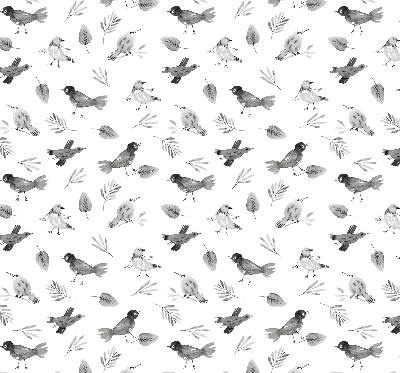 Blackout roller blind for window Drawn birds and leaves