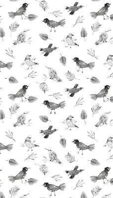 Blackout roller blind for window Drawn birds and leaves