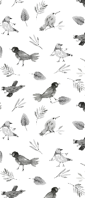 Blackout roller blind for window Drawn birds and leaves