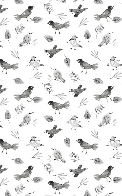 Blackout roller blind for window Drawn birds and leaves