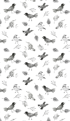 Blackout roller blind for window Drawn birds and leaves