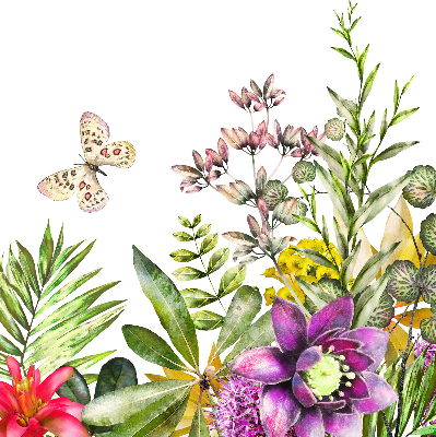 Fabric roller blind with a floral pattern