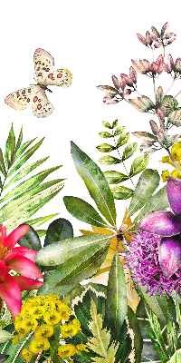 Fabric roller blind for window Flowers