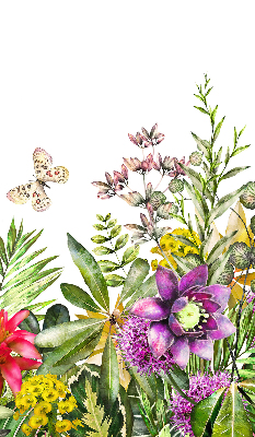 Fabric roller blind for window Flowers