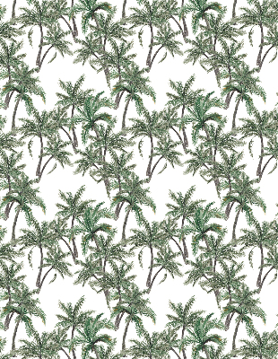 Blackout roller blind palm tree print
