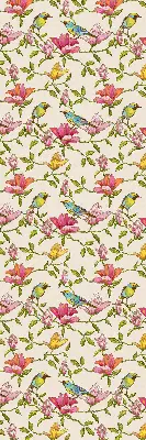 Blackout roller blind birds on flowers design