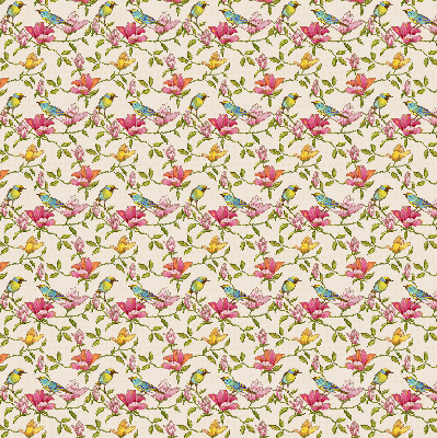 Blackout roller blind for window Birds on flowers