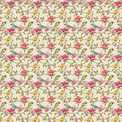 Blackout roller blind for window Birds on flowers