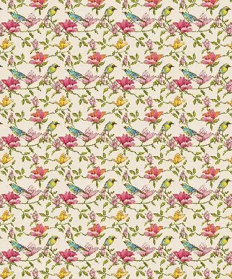 Blackout roller blind birds on flowers design
