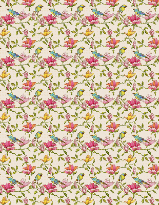 Blackout roller blind for window Birds on flowers