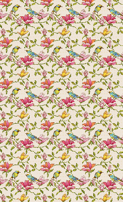 Blackout roller blind for window Birds on flowers