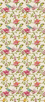 Blackout roller blind birds on flowers design
