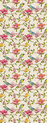 Blackout roller blind for window Birds on flowers