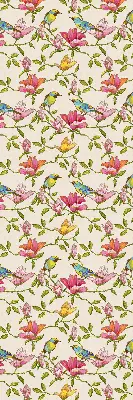 Blackout roller blind birds on flowers design