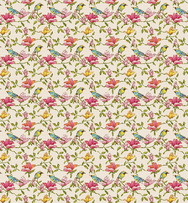 Blackout roller blind for window Birds on flowers