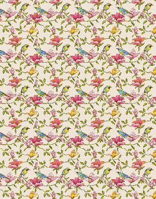 Blackout roller blind for window Birds on flowers