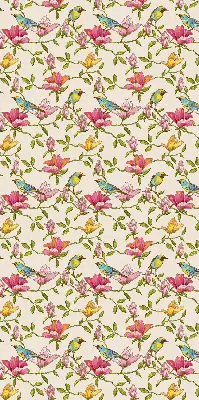Blackout roller blind birds on flowers design