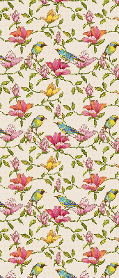 Blackout roller blind for window Birds on flowers
