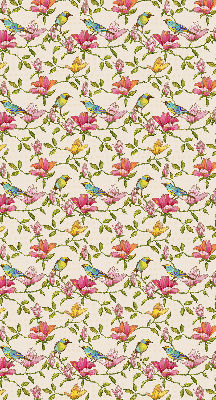 Blackout roller blind for window Birds on flowers