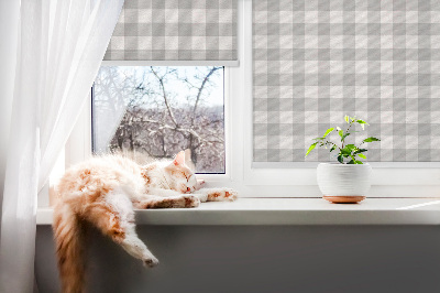 Fabric roller blind for window Gray checks