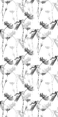 Blackout roller blind with drawn flowers pattern
