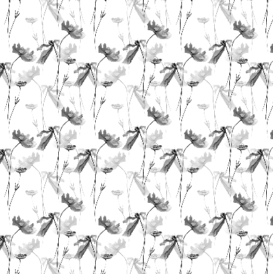 Blackout roller blind Drawn flowers