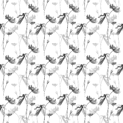 Blackout roller blind Drawn flowers