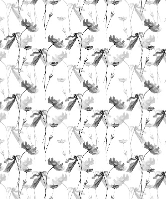 Blackout roller blind with drawn flowers pattern