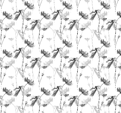 Blackout roller blind Drawn flowers