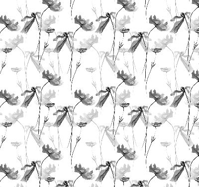 Blackout roller blind Drawn flowers