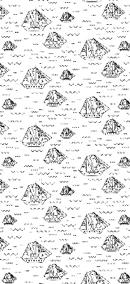 Fabric roller blind for window Drawn ships