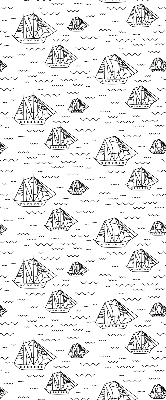 Fabric roller blind for window Drawn ships