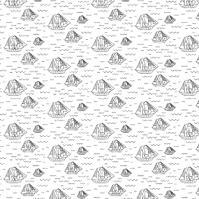 Fabric roller blind for window Drawn ships