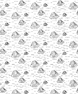 Fabric roller blind for window Drawn ships