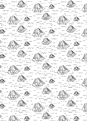 Fabric roller blind for window Drawn ships