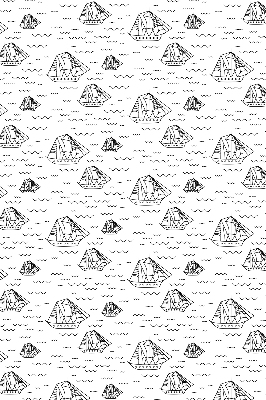 Fabric roller blind for window drawn ships design