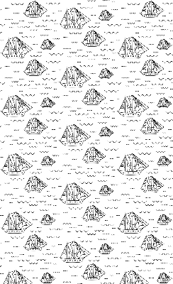 Fabric roller blind for window Drawn ships