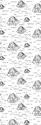 Fabric roller blind for window Drawn ships