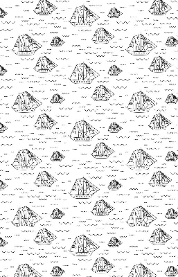 Fabric roller blind for window drawn ships design