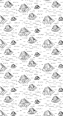 Fabric roller blind for window Drawn ships