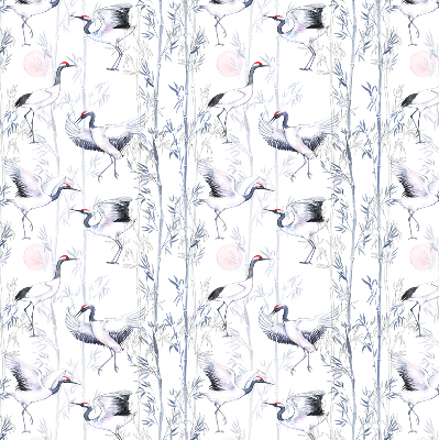 Blackout roller blind for window Herons and trees