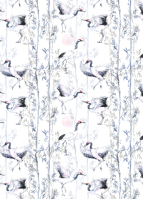 Blackout roller blind for window Herons and trees