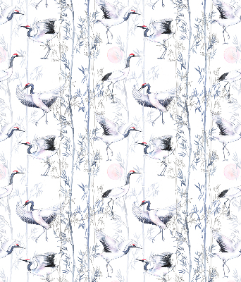 Blackout roller blind for window Herons and trees