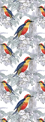 Fabric roller blind for window Colorful bird