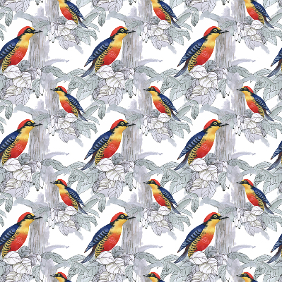 Fabric roller blind for window Colorful bird
