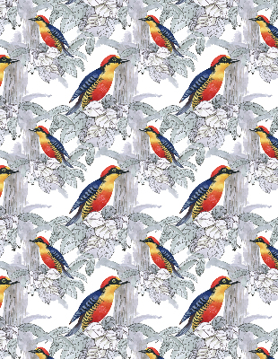 Fabric roller blind for window Colorful bird