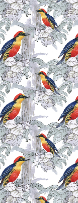 Fabric roller blind for window Colorful bird